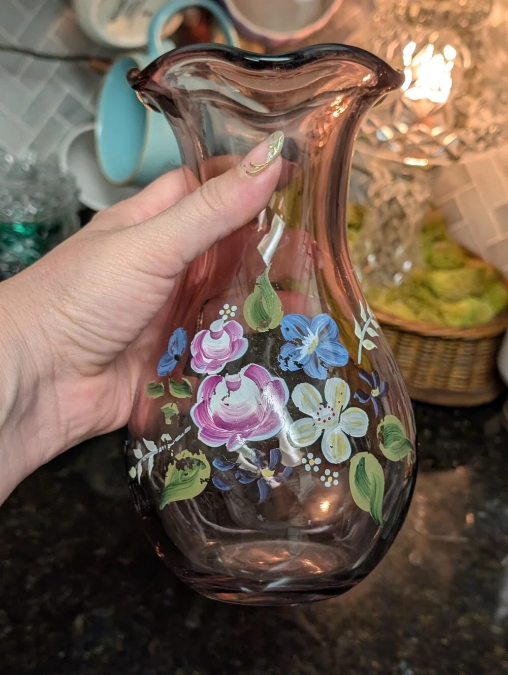 light amethyst glass vase - Fenton Glass For Teleflora